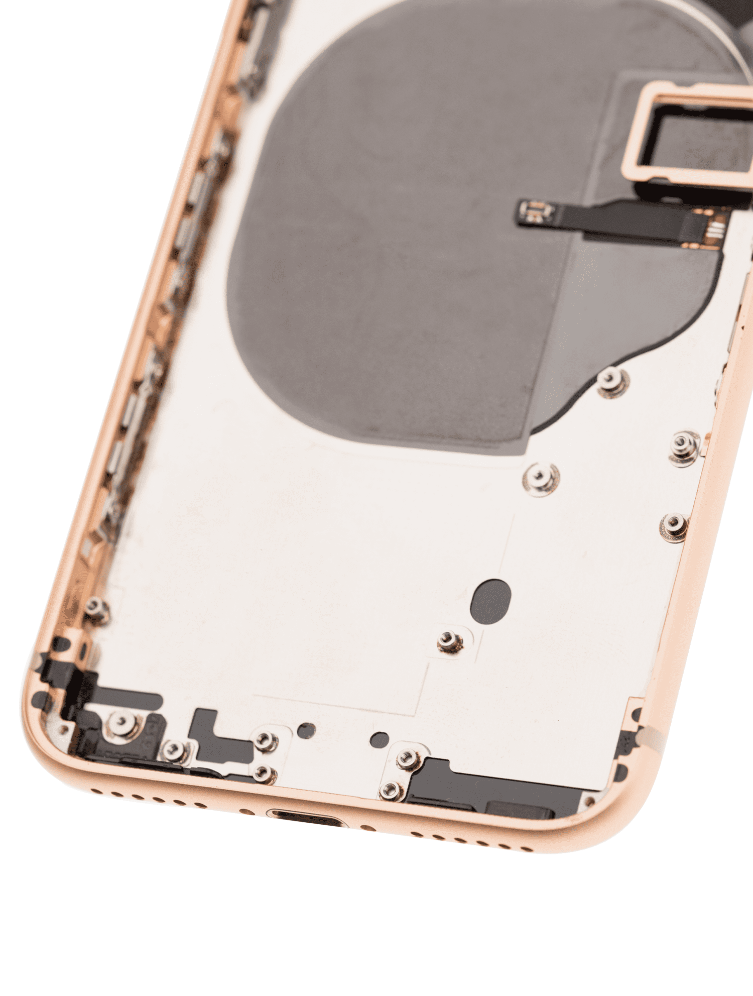 Back Housing W/ Small Components Pre-Installed Compatible For iPhone 8 (Used OEM Pull: Grade C) (Gold)