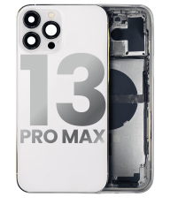 Back Housing W/ Small Components Pre-Installed Compatible For iPhone 13 Pro Max (US Version) (Used OEM Pull: Grade C) (Silver)