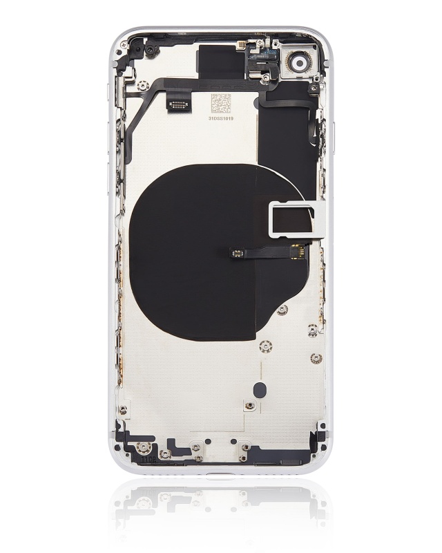 Back Housing W/ Small Components Pre-Installed Compatible For iPhone 8 (No Logo) (Aftermarket Plus) (Silver)