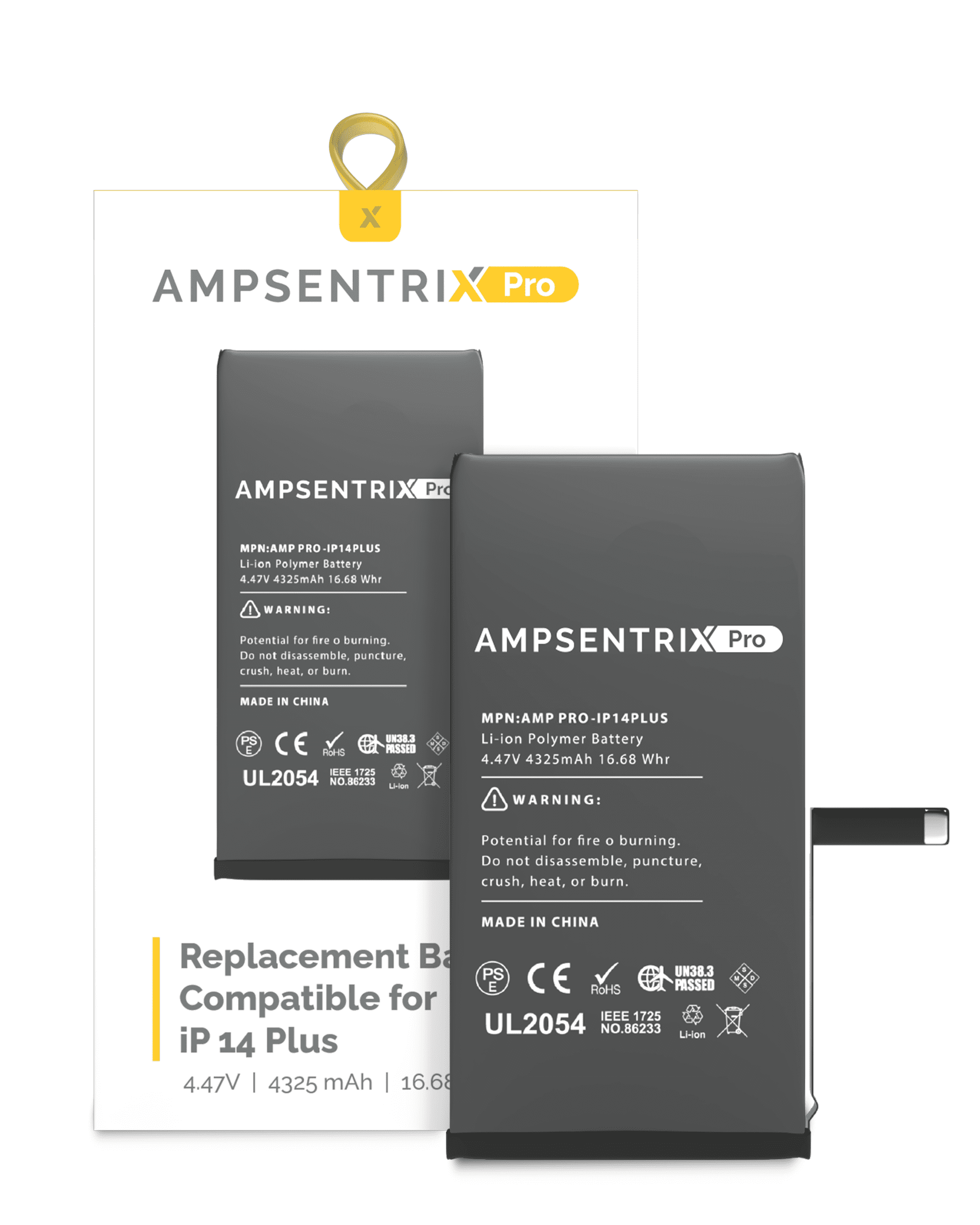 Replacement Battery Compatible For iPhone 14 Plus (AmpSentrix Pro)