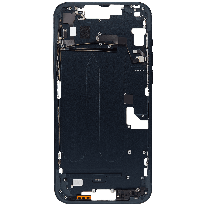 Mid-Frame Housing With Power And Volume Button Compatible For iPhone 14 Plus (US Version) (Aftermarket Plus) (Midnight)