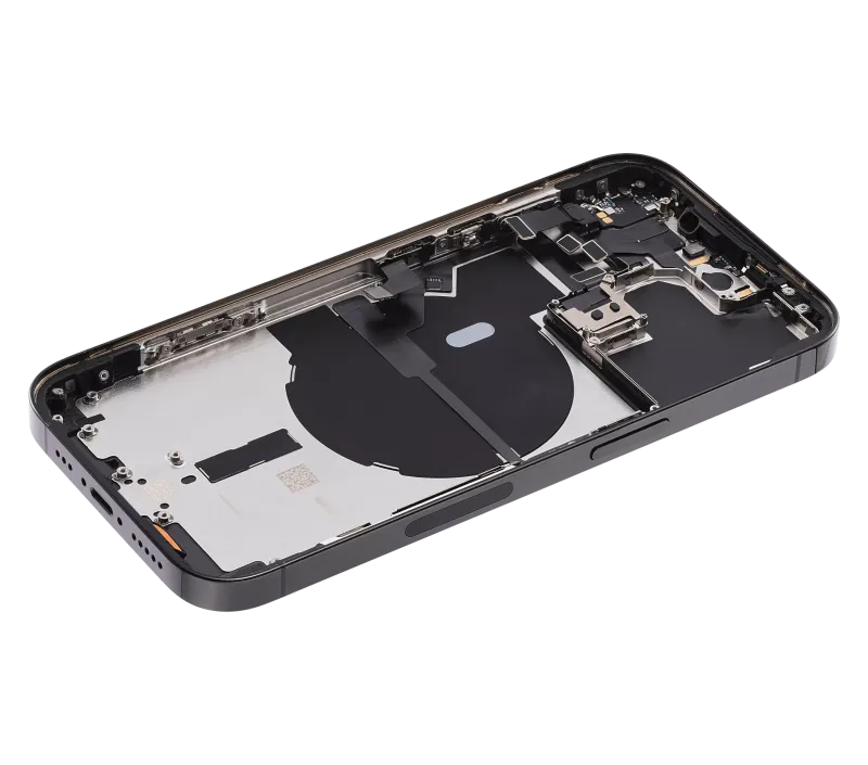 Back Housing W/ Small Pre-Installed Compatible For iPhone 14 Pro (U.S Version) (Used OEM Pull: Grade C) (Space Black)