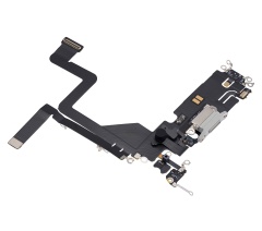 Charging Port Flex Cable Compatible For iPhone 14 Pro (Premium) (Silver)