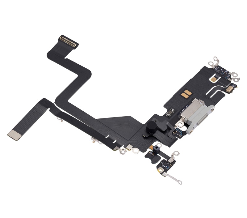 Charging Port Flex Cable Compatible For iPhone 14 Pro (Premium) (Silver)