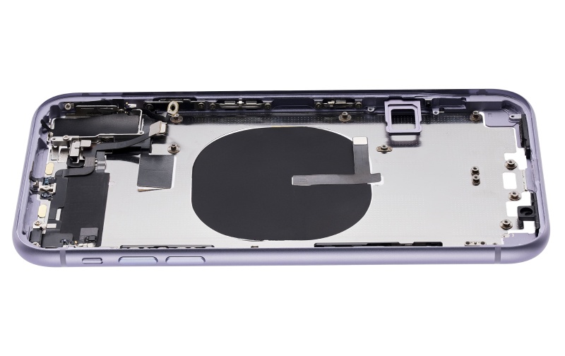 Back Housing W/ Small Components Pre-Installed (Without Back Cover) Compatible For iPhone 11 (Purple)