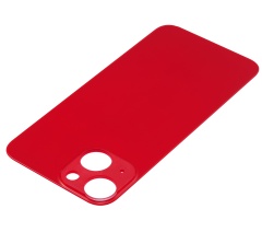 Back Glass With 3M Adhesive Compatible For iPhone 13 Mini (No Logo / Large Camera Hole) (Red)
