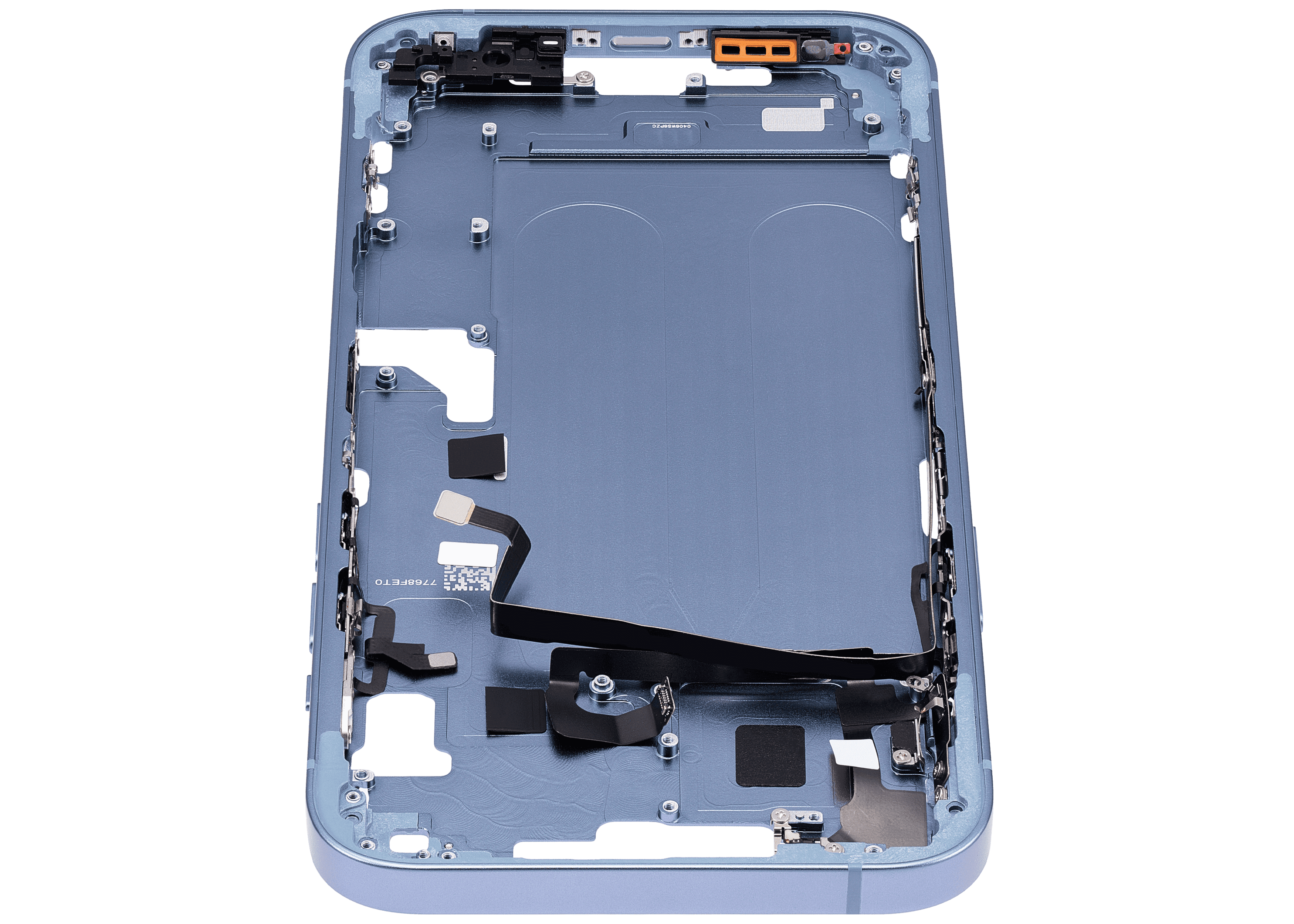 Mid-Frame Housing With Power And Volume Button Compatible For iPhone 14 Plus (US Version) (Aftermarket Plus) (Blue)