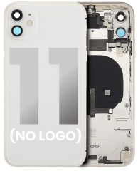 Back Housing W/ Small Components Pre-Installed Compatible For iPhone 11 (No Logo) (Aftermarket Plus) (White)