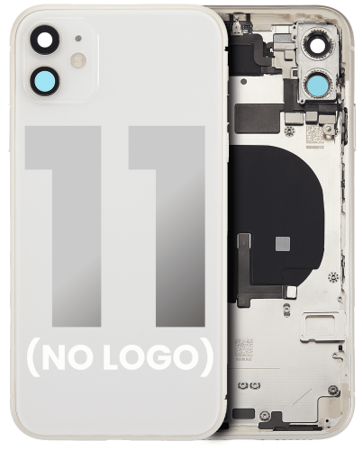 Back Housing W/ Small Components Pre-Installed Compatible For iPhone 11 (No Logo) (Aftermarket Plus) (White)
