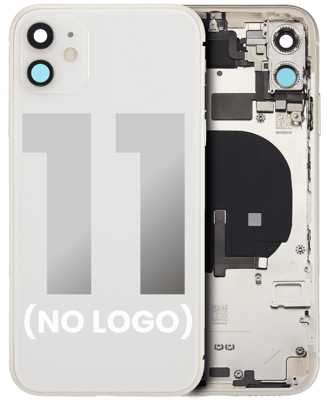 Back Housing W/ Small Components Pre-Installed Compatible For iPhone 11 (No Logo) (Aftermarket Plus) (White)
