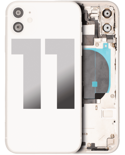 Back Housing W/ Small Components Pre-Installed Compatible For iPhone 11 (Used OEM Pull: Grade A) (White)
