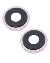 Back Camera Lens With Bracket & Bezel Compatible For iPhone 13 / 13 Mini (Pink) (Real Sapphire / Premium)