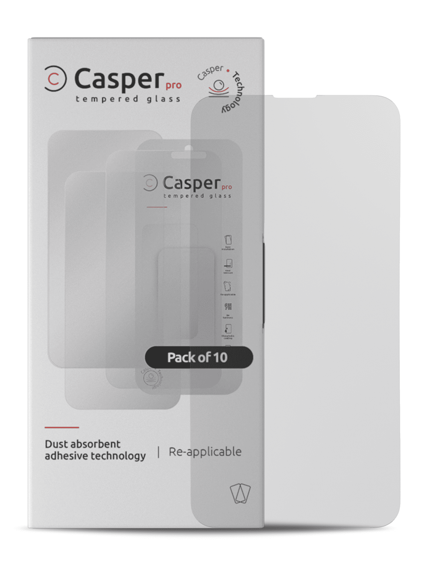 Casper Pro Tempered Glass Compatible For iPhone 13 Pro Max / 14 Plus (10 Pack) (Matte)