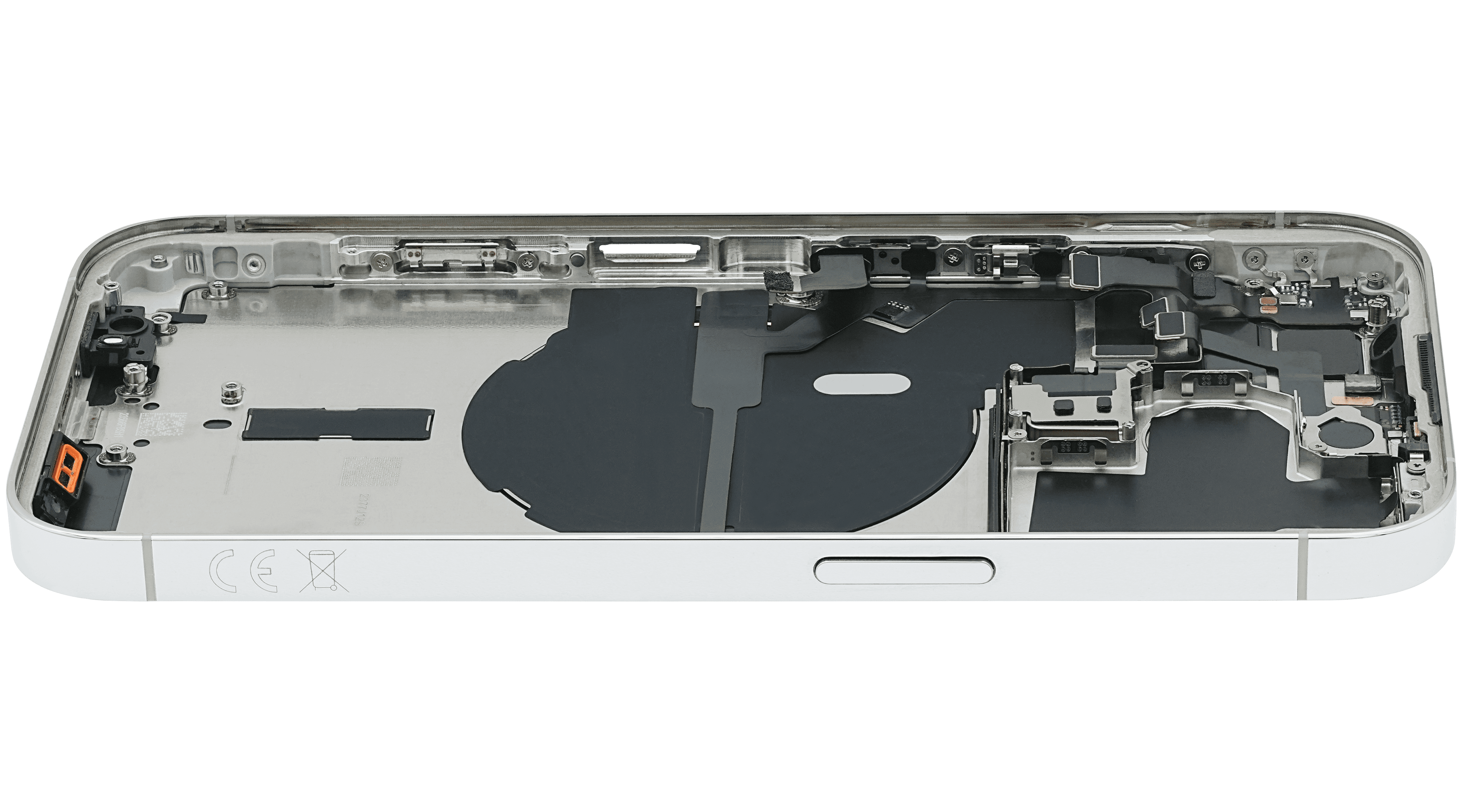 Back Housing W/ Small Pre-Installed Compatible For iPhone 14 Pro (International Version) (Used OEM Pull: Grade A) (Silver)
