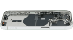 Back Housing W/ Small Pre-Installed Compatible For iPhone 14 Pro (International Version) (Used OEM Pull: Grade A) (Silver)