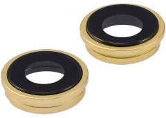 Back Camera Lens With Bracket & Bezel Compatible For iPhone 14 / 14 Plus (2 Piece Set) (Premium) (Yellow)