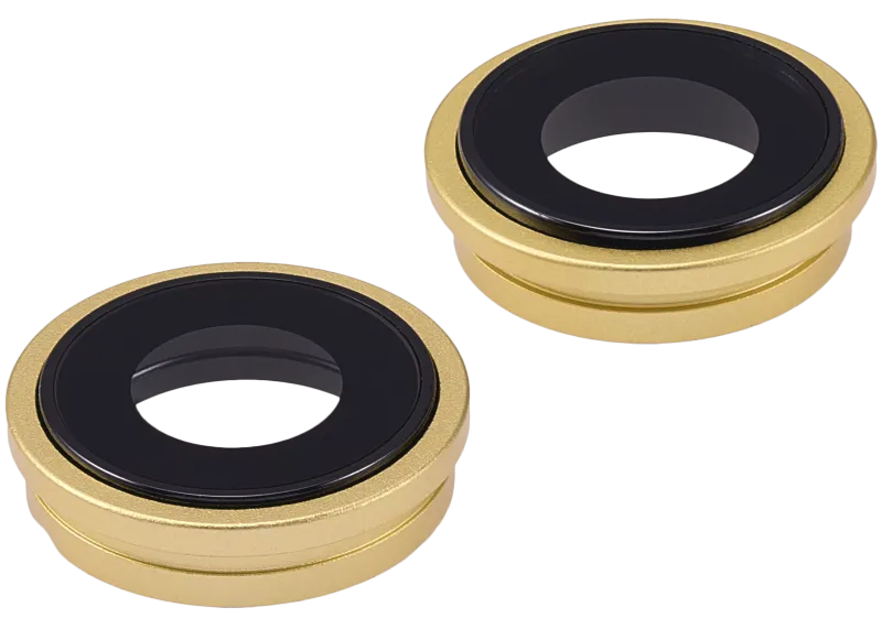 Back Camera Lens With Bracket & Bezel Compatible For iPhone 14 / 14 Plus (2 Piece Set) (Premium) (Yellow)