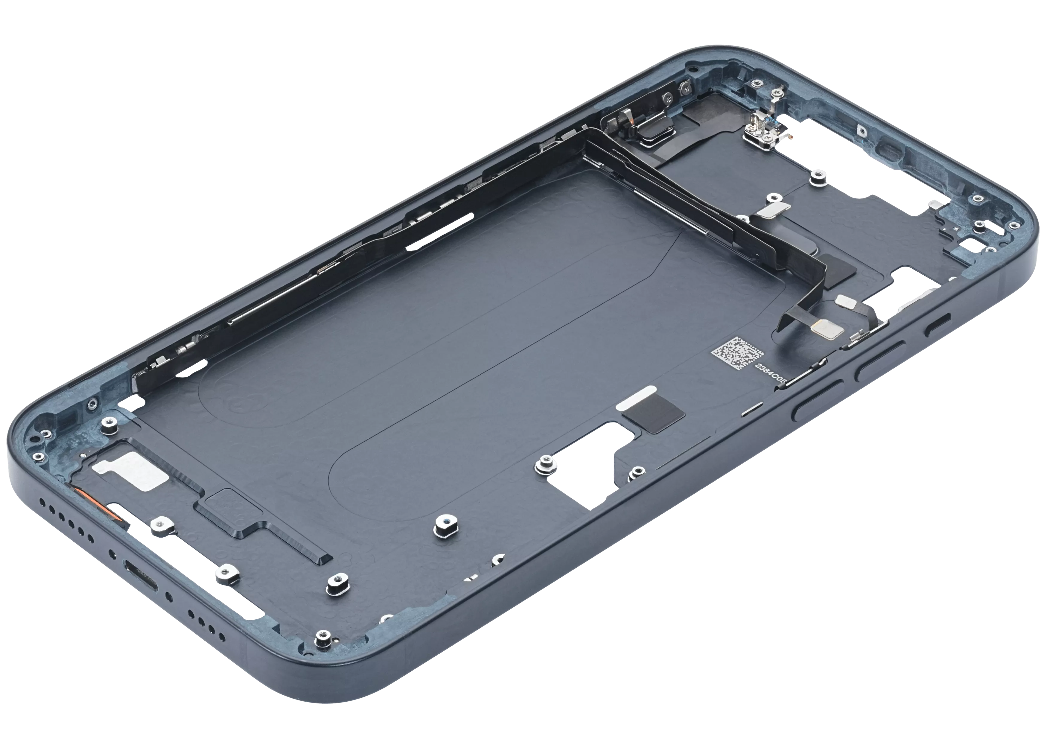 Mid-Frame Housing With Power And Volume Button Compatible For iPhone 14 Plus (US Version) (Used OEM Pull: Grade C) (Midnight)