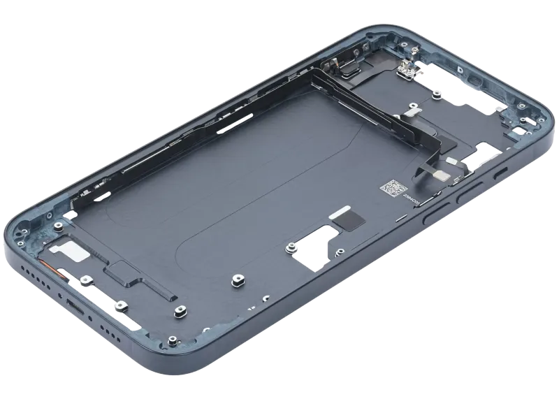 Mid-Frame Housing With Power And Volume Button Compatible For iPhone 14 Plus (US Version) (Used OEM Pull: Grade C) (Midnight)