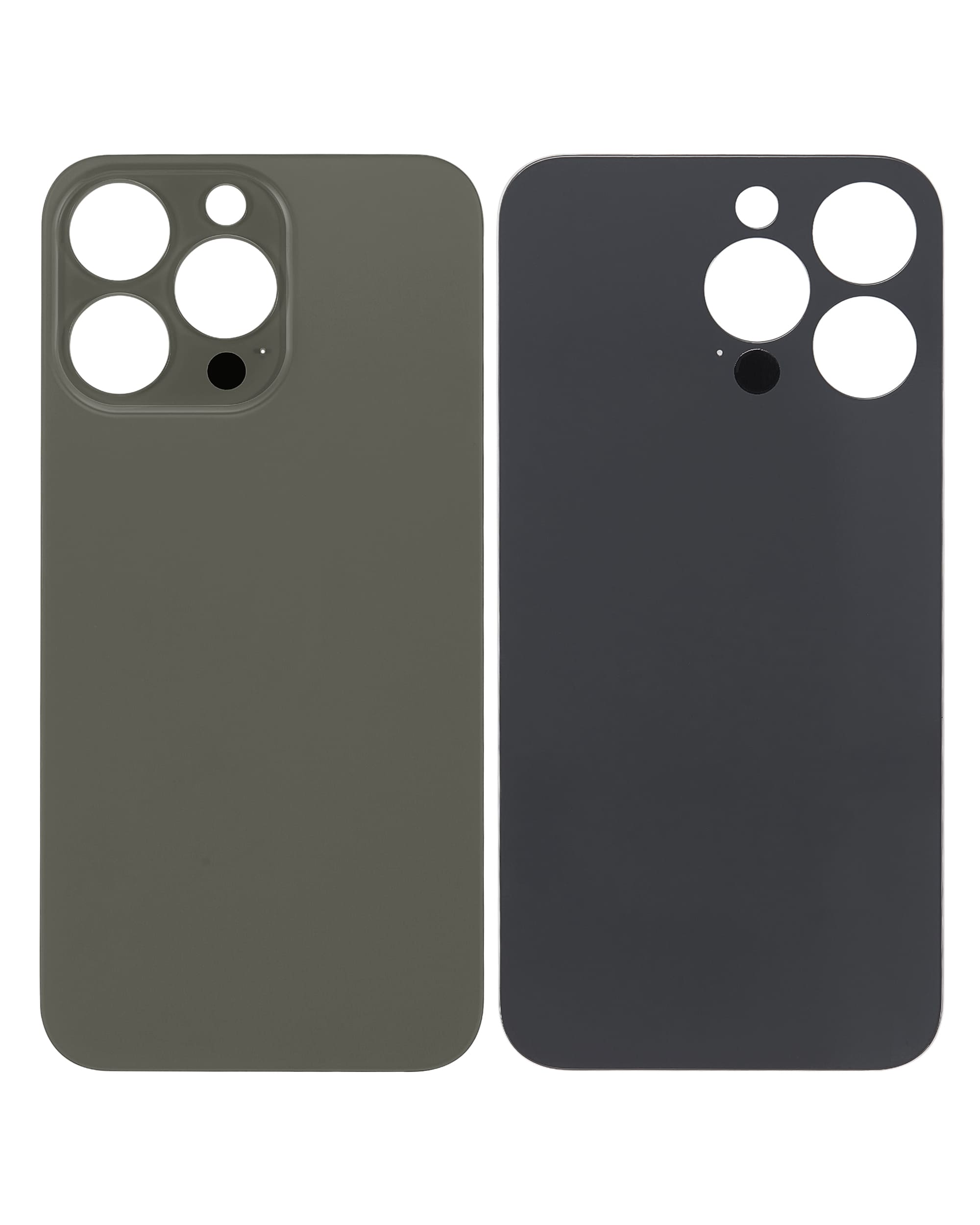 Back Glass With 3M Adhesive Compatible For iPhone 13 Pro (No Logo / Large Camera Hole) (Graphite)