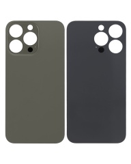Back Glass With 3M Adhesive Compatible For iPhone 13 Pro (No Logo / Large Camera Hole) (Graphite)