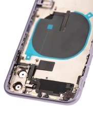 Back Housing W/ Small Components Pre-Installed Compatible For iPhone 11 (Used OEM Pull: Grade C) (Purple)