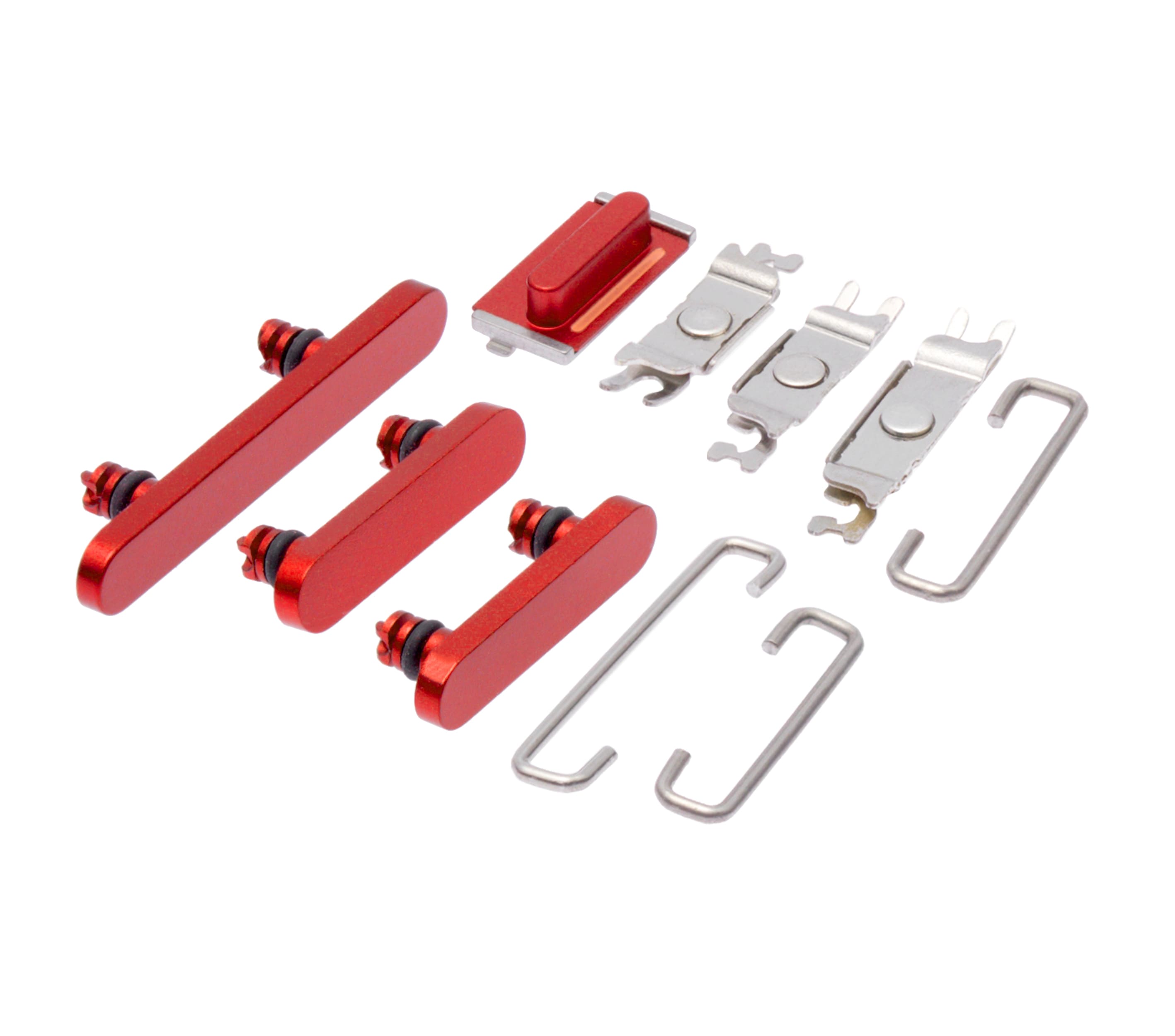 Hard Buttons (Power / Volume / Switch) Compatible For iPhone 13 / 13 Mini (Red)