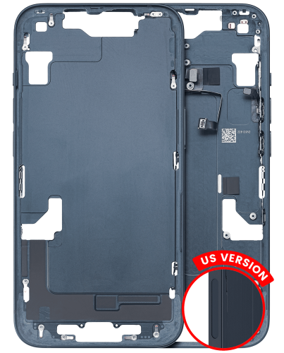 Mid-Frame Housing With Power And Volume Button Compatible For iPhone 14 (US Version)  (Used OEM Pull: Grade B) (Midnight)