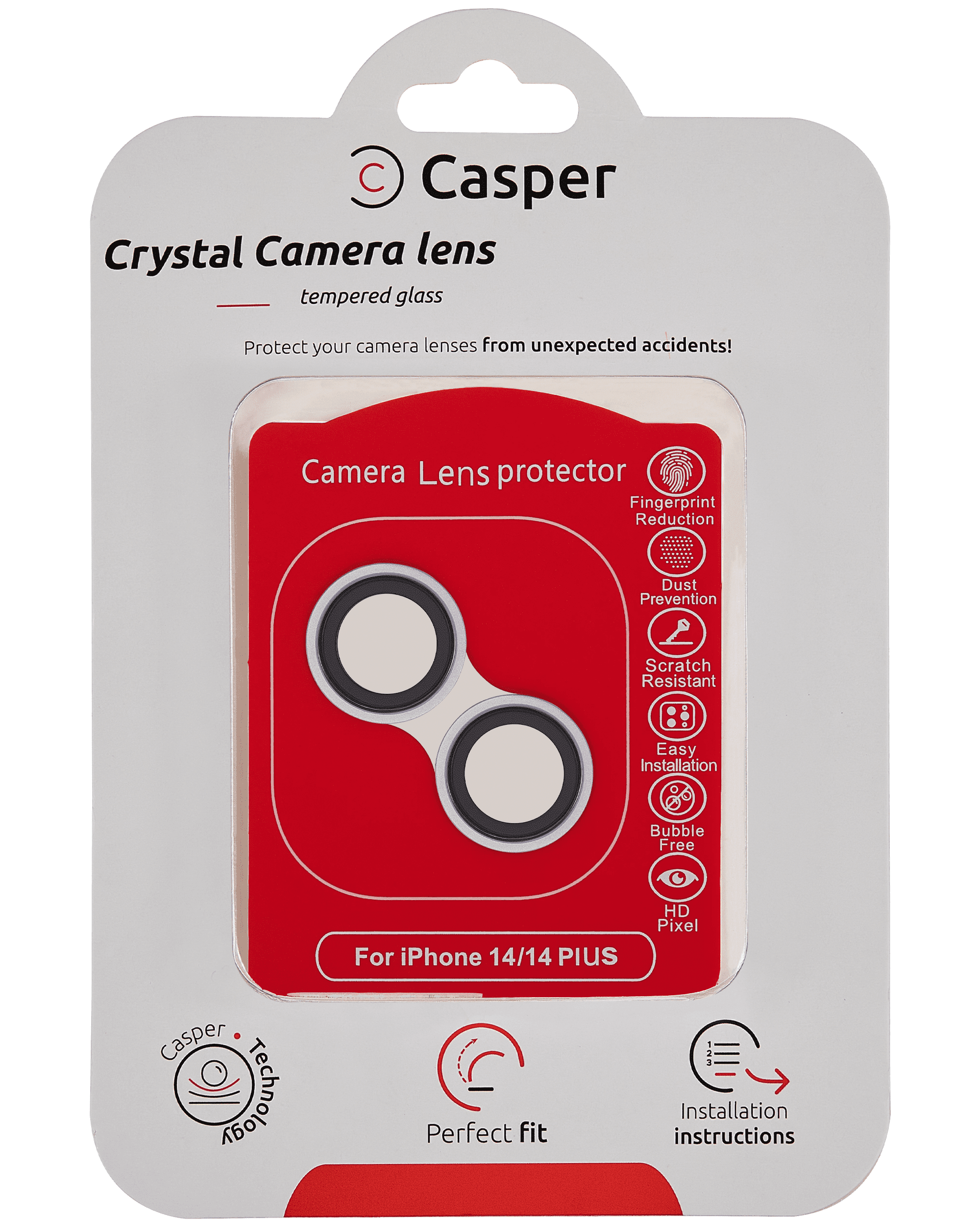 Casper Camera Lens Protector Compatible For iPhone 14 / 14 Plus (Purple) (Clear)