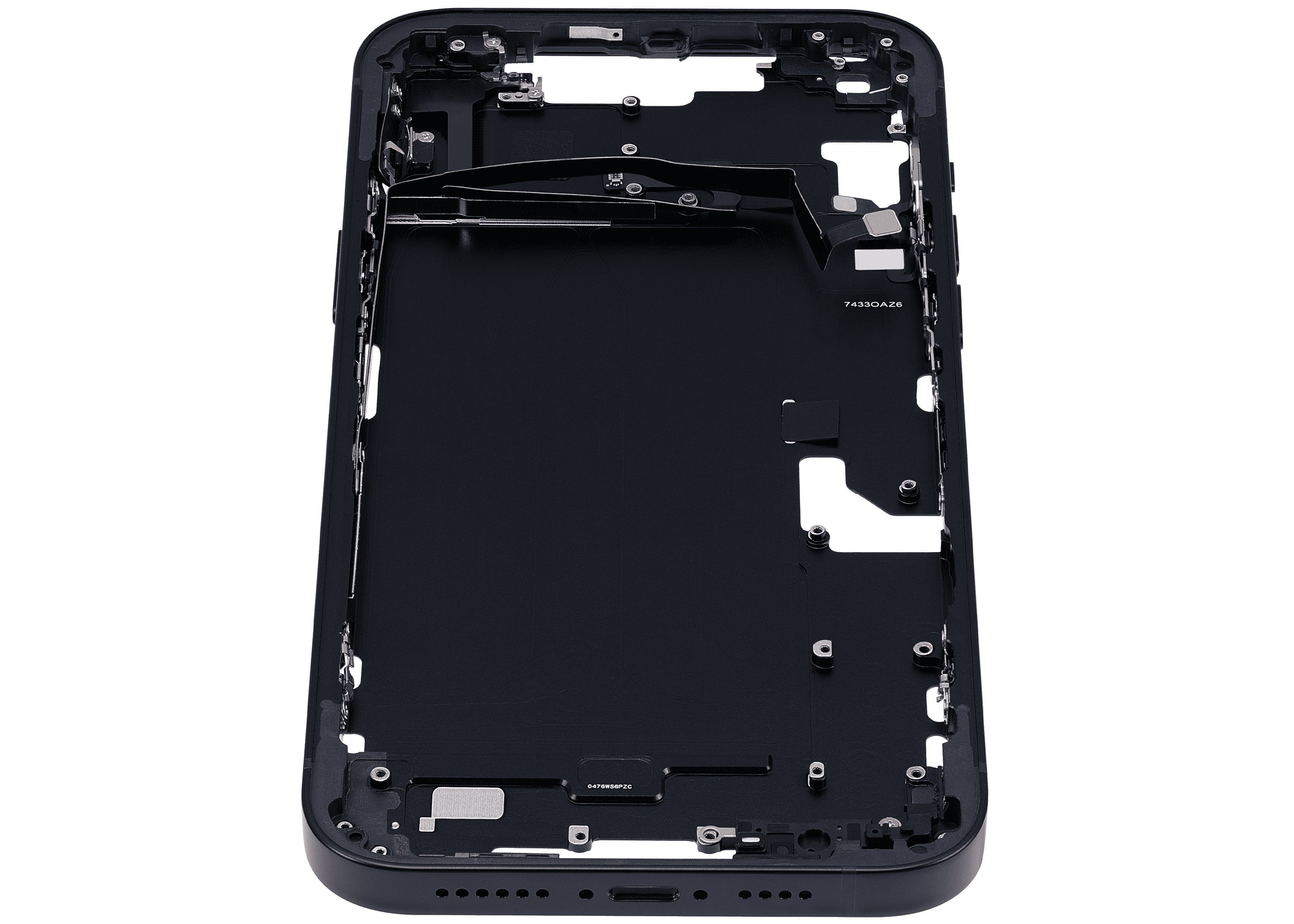 Mid-Frame Housing With Power And Volume Button Compatible For iPhone 14 Plus (US Version) (Aftermarket Plus) (Midnight)