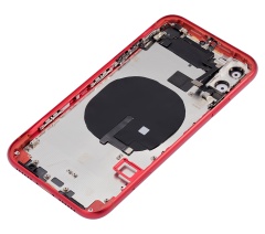 Back Housing W/ Small Components Pre-Installed Compatible For iPhone 11 (No Logo) (Aftermarket Plus) (Red)
