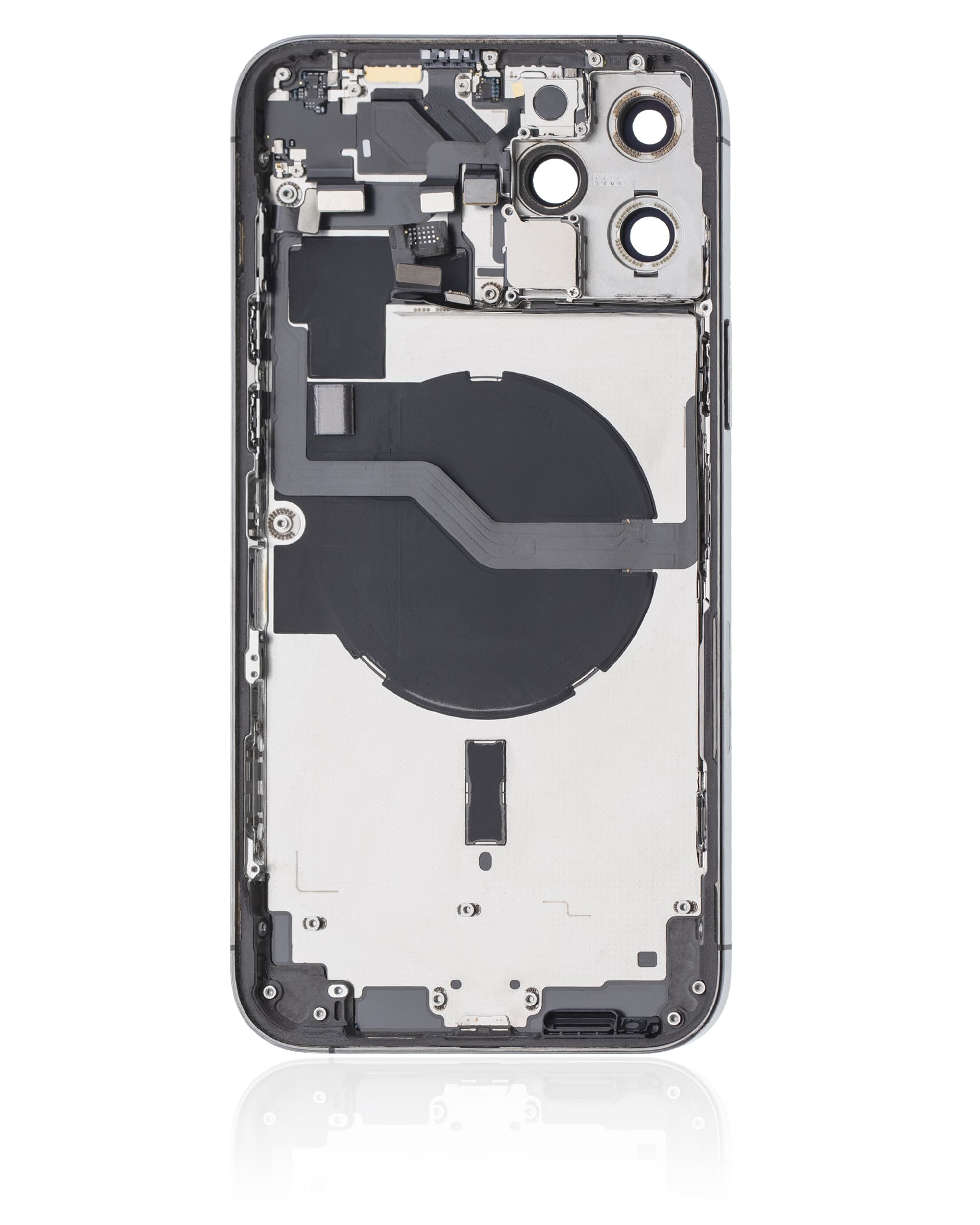Back Housing W/ Small Components Pre-Installed Compatible For iPhone 12 Pro Max (US Version) (Used OEM Pull: Grade C) (Graphite)