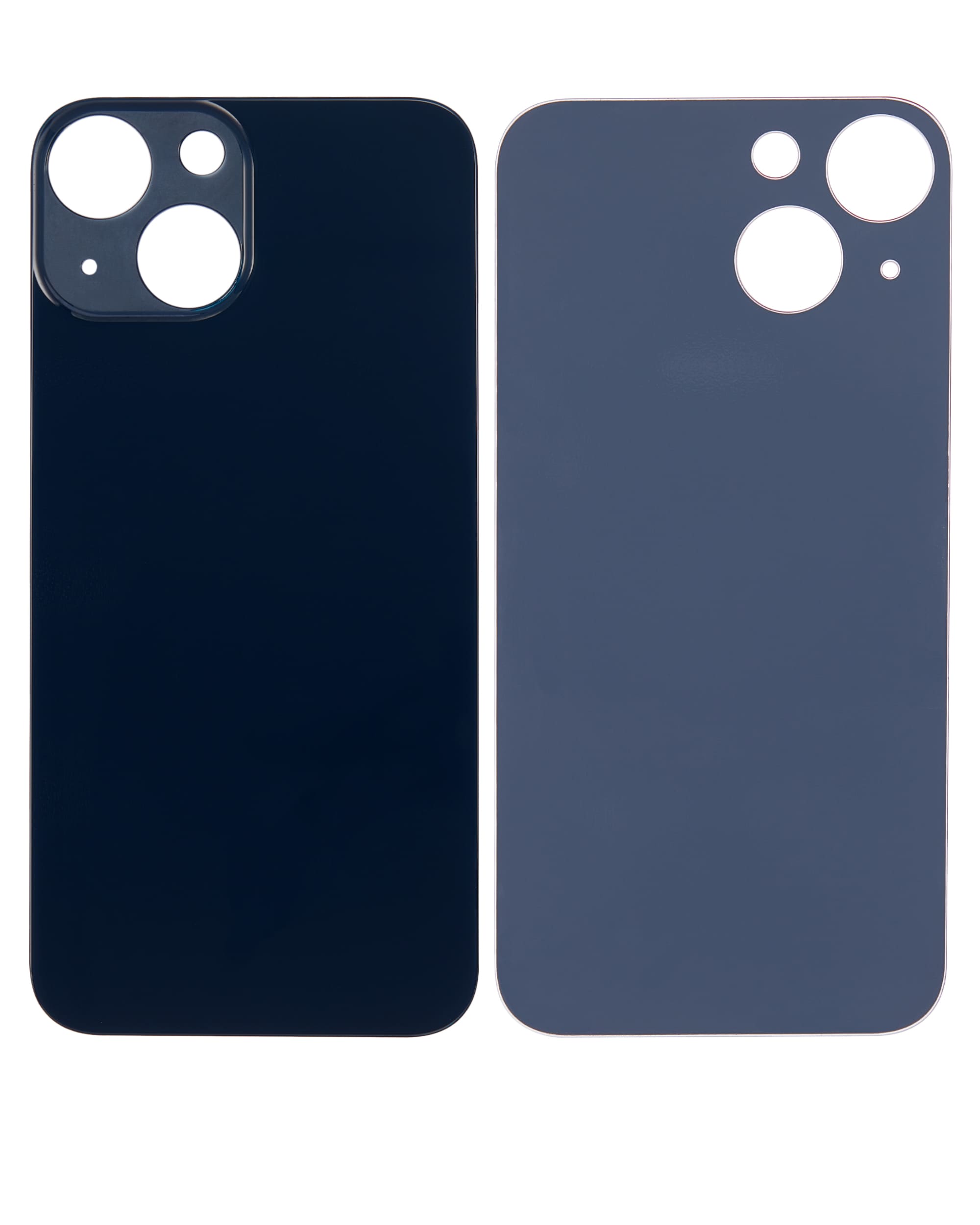 Back Glass With 3M Adhesive Compatible For iPhone 13 Mini (No Logo / Large Camera Hole) (Midnight)