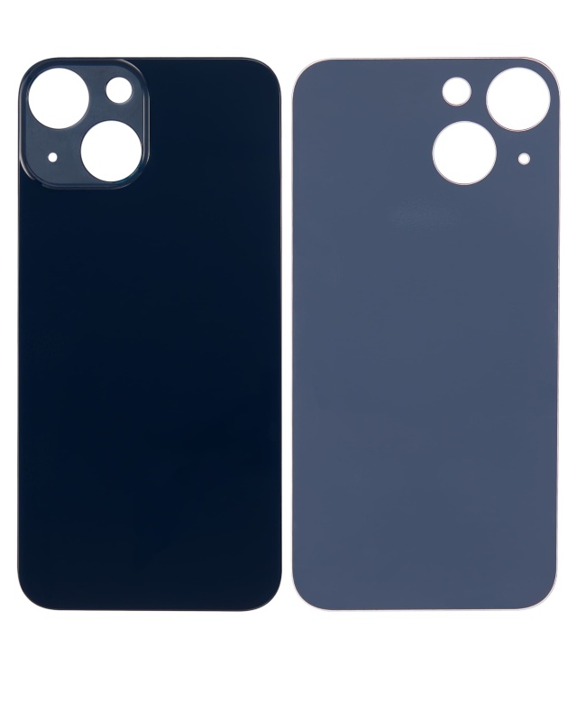 Back Glass With 3M Adhesive Compatible For iPhone 13 Mini (No Logo / Large Camera Hole) (Midnight)