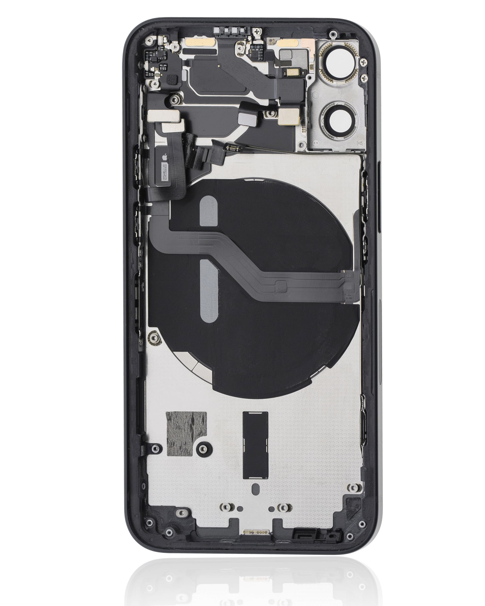 Back Housing W/ Small Components Pre-Installed Compatible For iPhone 12 Mini (International Version) (Used OEM Pull: Grade A) (Black)