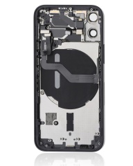 Back Housing W/ Small Components Pre-Installed Compatible For iPhone 12 Mini (International Version) (Used OEM Pull: Grade A) (Black)