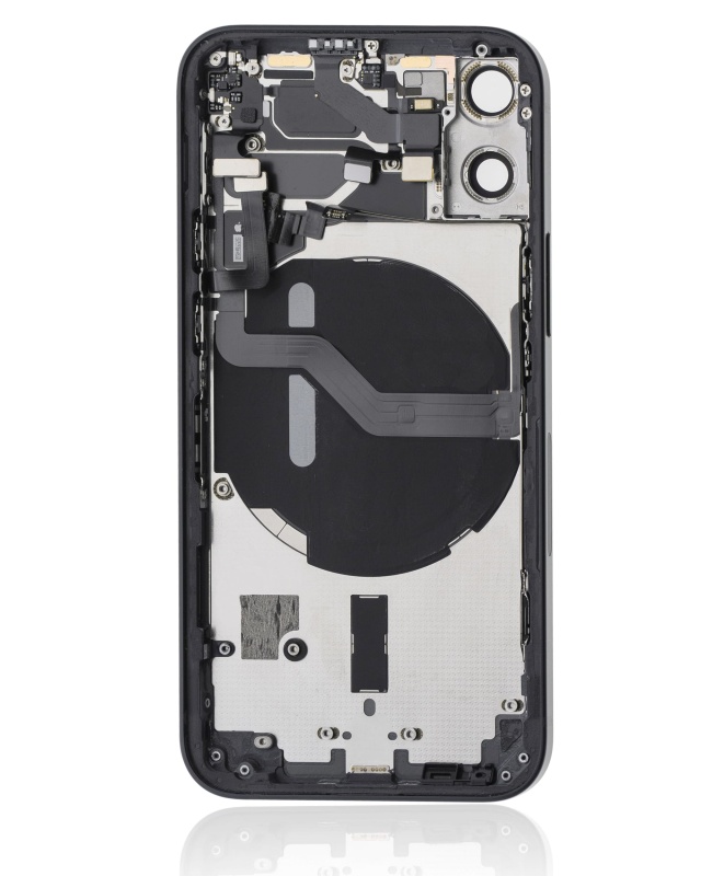 Back Housing W/ Small Components Pre-Installed Compatible For iPhone 12 Mini (International Version) (Used OEM Pull: Grade A) (Black)