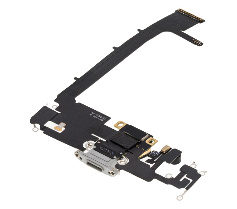 Charging Port Flex Cable With Board Compatible For iPhone 11 Pro Max (Premium) (Silver)
