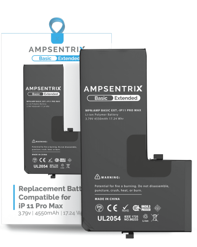 Extended Capacity Replacement Battery Compatible For iPhone 11 Pro Max (AmpSentrix Basic Extended)