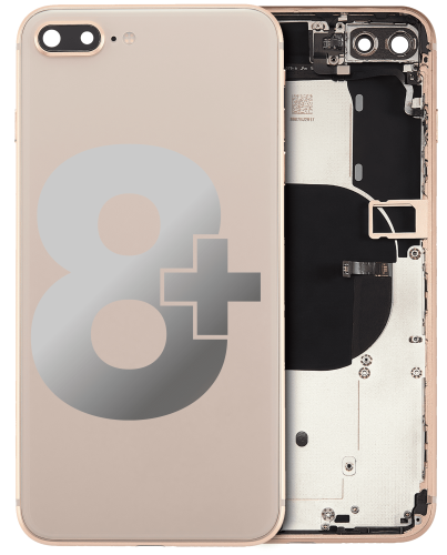 Back Housing W/ Small Components Pre-Installed Compatible For iPhone 8 Plus (Used OEM Pull: Grade B) (Gold)