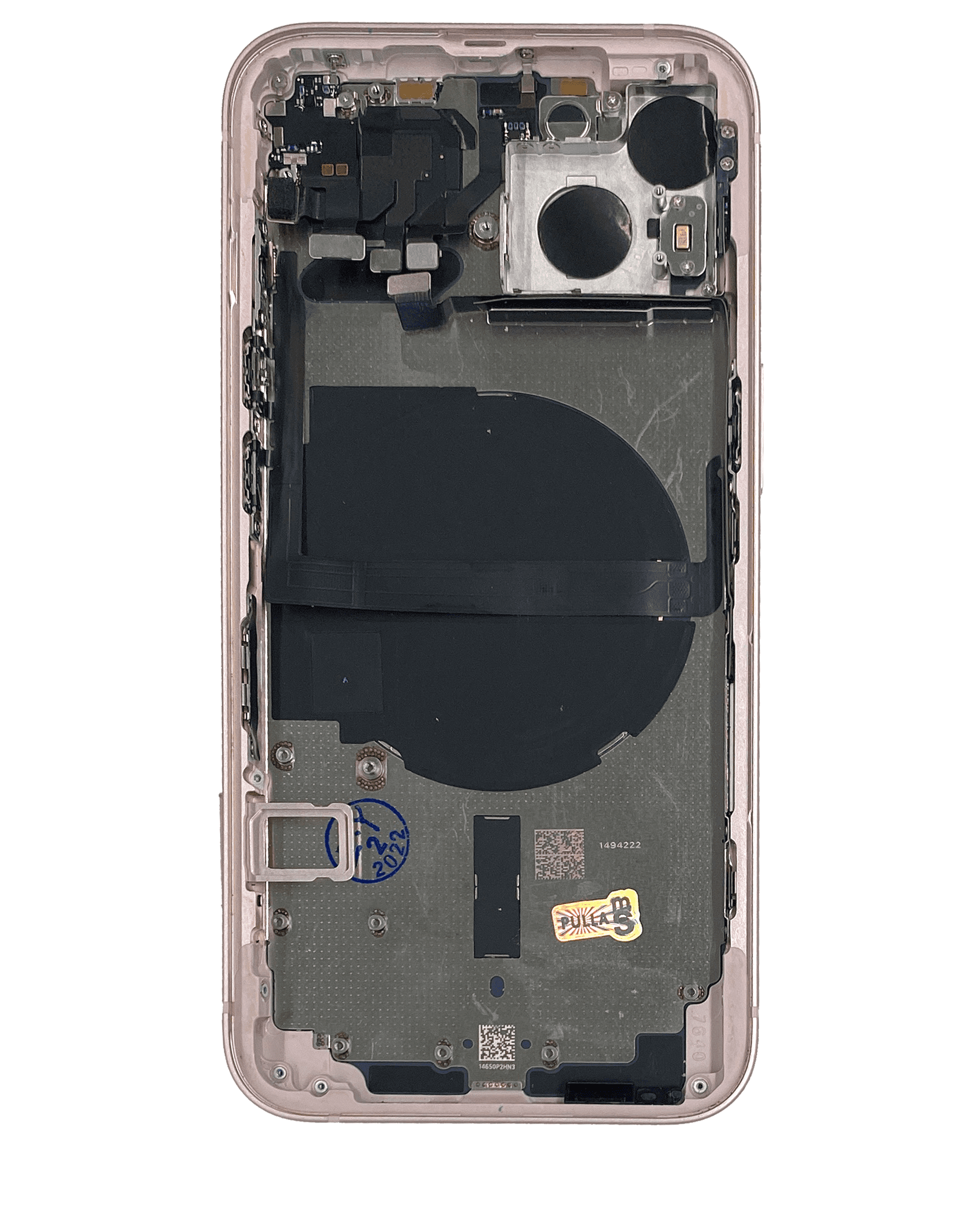 Back Housing W/ Small Components Pre-Installed Compatible For iPhone 13 (US Version) (Used OEM Pull: Grade B) (Pink)