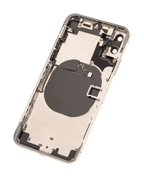 Back Housing W/ Small Components Pre-Installed Compatible For iPhone X (Used OEM Pull: Grade A) (Silver)