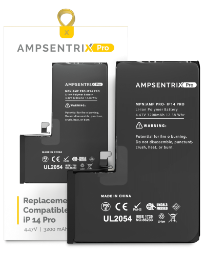 Replacement Battery Compatible For iPhone 14 Pro (AmpSentrix Pro)