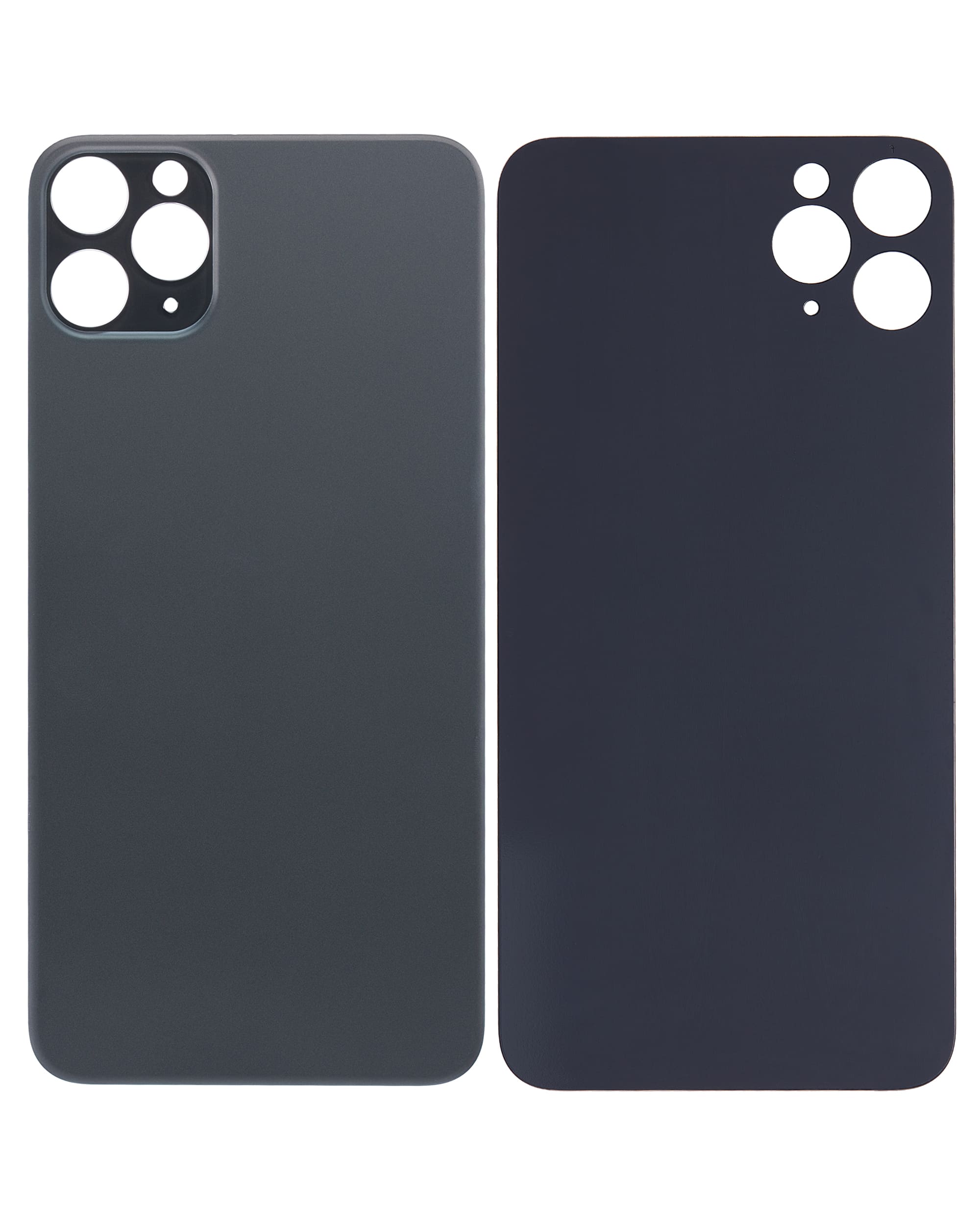Back Glass With 3M Adhesive Compatible For iPhone 11 Pro Max (No Logo / Large Camera Hole) (Space Gray)