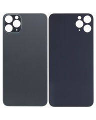 Back Glass With 3M Adhesive Compatible For iPhone 11 Pro Max (No Logo / Large Camera Hole) (Space Gray)