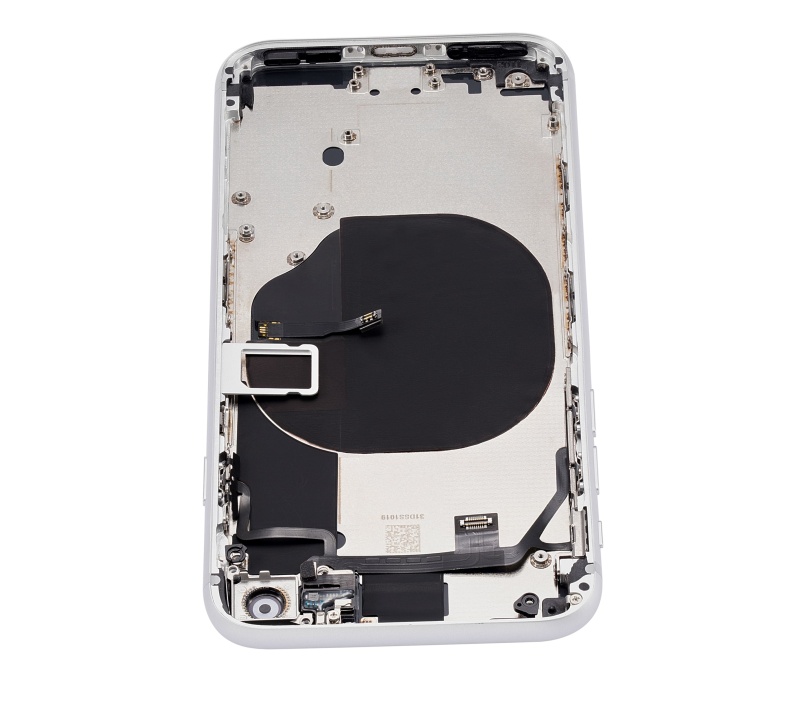 Back Housing W/ Small Components Pre-Installed Compatible For iPhone 8 (No Logo) (Aftermarket Plus) (Silver)