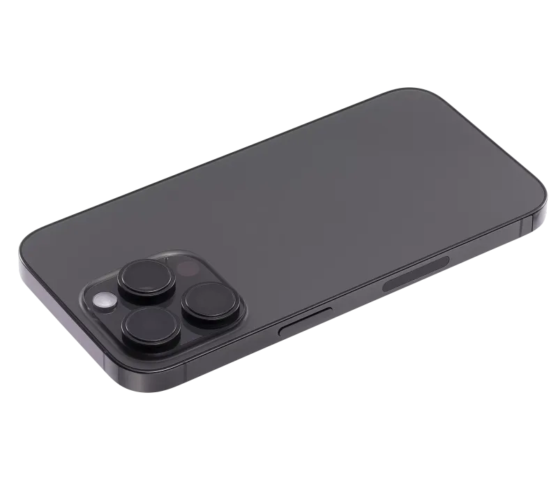 Back Housing W/ Small Pre-Installed Compatible For iPhone 14 Pro (U.S Version) (Used OEM Pull: Grade B) (Space Black)