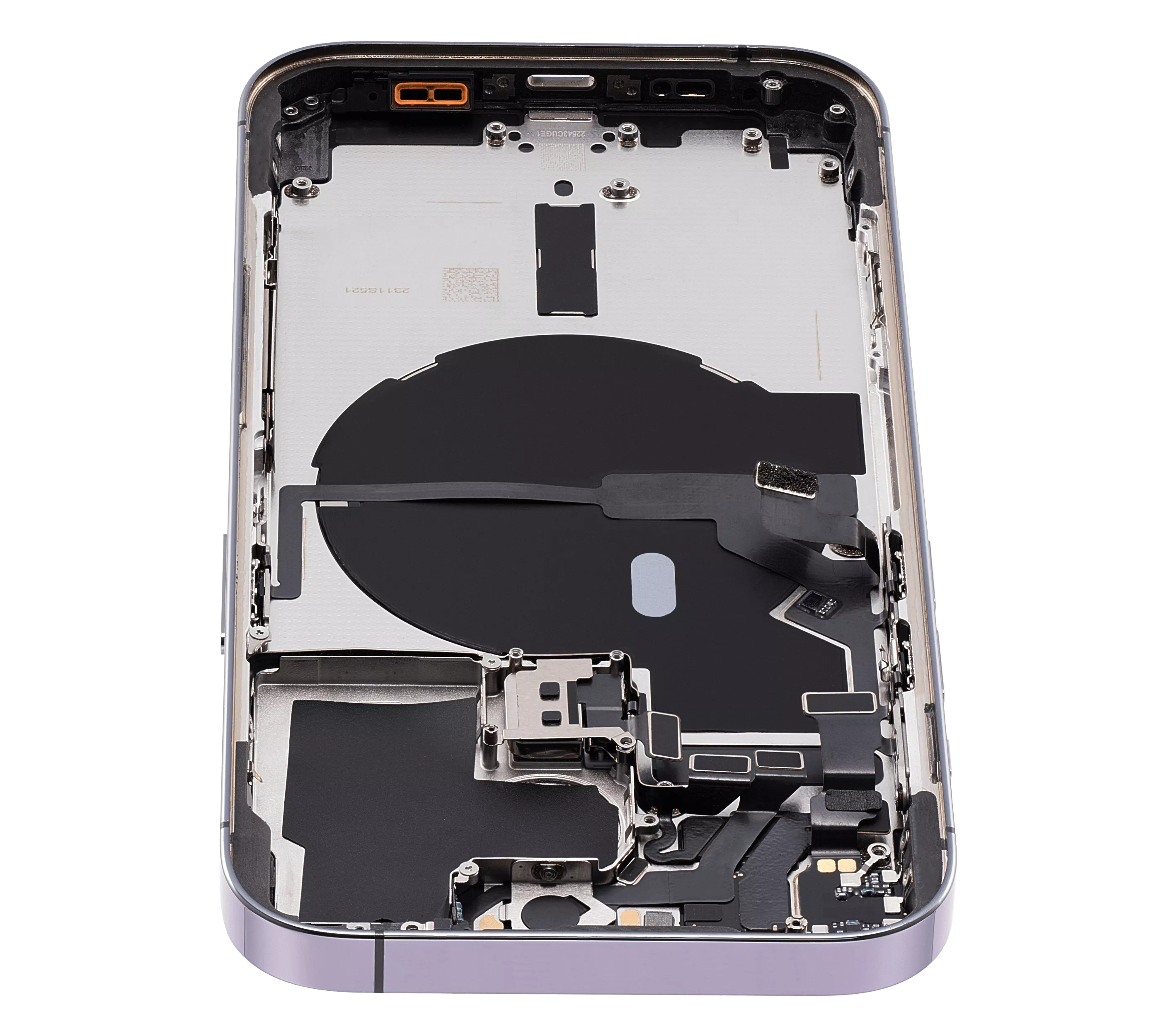 Back Housing W/ Small Pre-Installed Compatible For iPhone 14 Pro (U.S Version) (Used OEM Pull: Grade B) (Deep Purple)