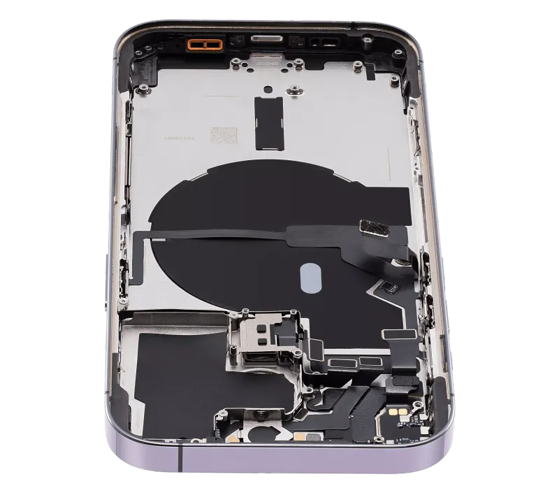 Back Housing W/ Small Pre-Installed Compatible For iPhone 14 Pro (U.S Version) (Used OEM Pull: Grade B) (Deep Purple)