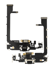 Charging Port Flex Cable With Board Compatible For iPhone 11 Pro Max (Aftermarket Plus) (Space Gray)